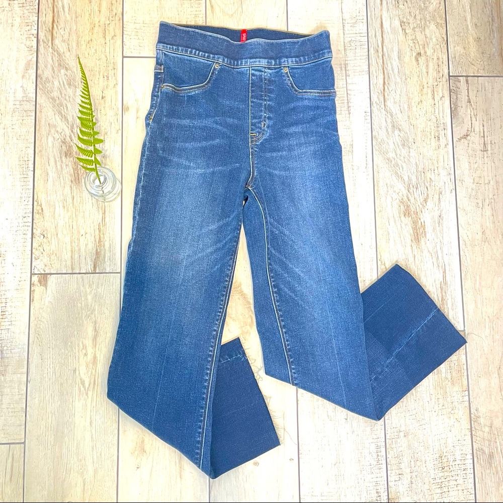 SPANX Cropped Flare Raw Hem Jeans Size Xs - Picture 5 of 15